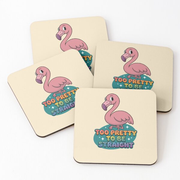 Item preview, Too Pretty To Be Straight Flamingo Rainbow Graphic  — Funny LGBT Pride Humor  designed and sold by SkTee2k.