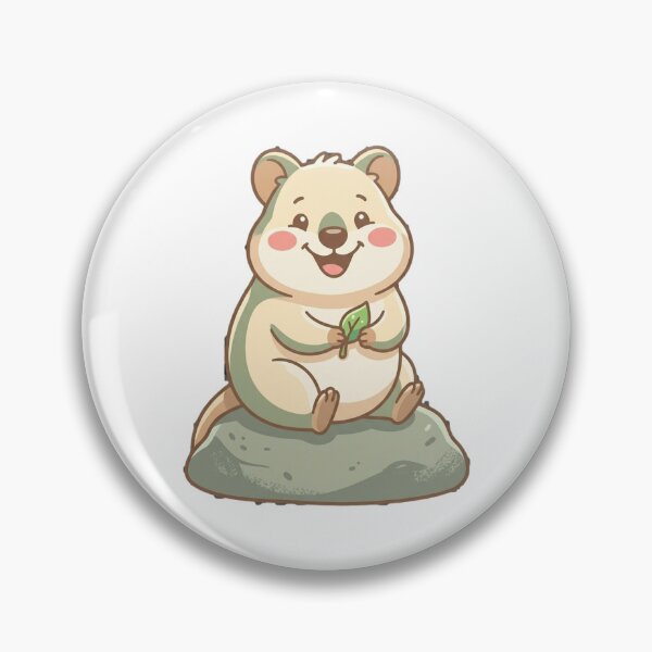 Item preview, Cute Kawaii capybara Quokka Sitting On Rock Holding Leaf Adorable Animal Design designed and sold by ASfindsStore.