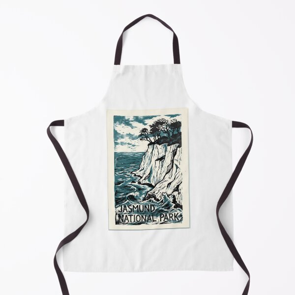 Item preview, Jasmund National Park Germany - Linocut Chalk Cliffs Block Print designed and sold by Digital Dreams Arts.