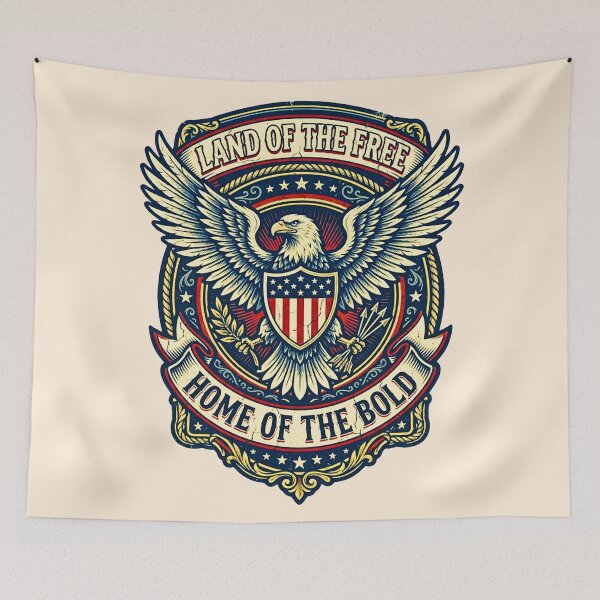 Item preview, Vintage Patriotic American Eagle Badge Typography designed and sold by EvergreenPark - Tee Studio.