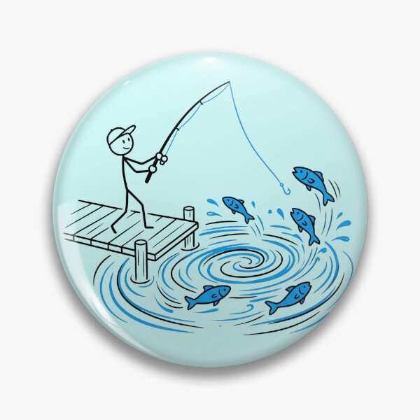 Item preview, Stickman Fishing Adventure – Relaxed Lake Day Graphic designed and sold by Chroma Dreams .