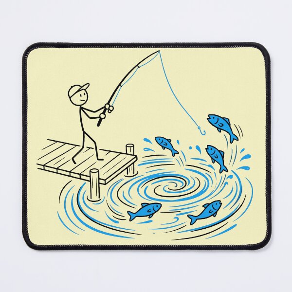 Item preview, Stickman Fishing Adventure – Relaxed Lake Day Graphic designed and sold by Chroma Dreams .