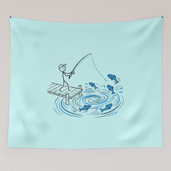 Item preview, Stickman Fishing Adventure – Relaxed Lake Day Graphic designed and sold by Chroma Dreams .