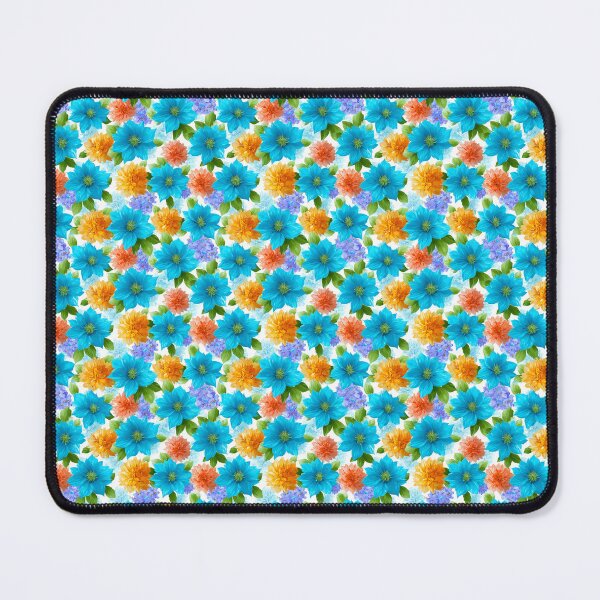 Item preview, Vibrant Blue And Orange Dahlia Floral Pattern designed and sold by igraphixart.