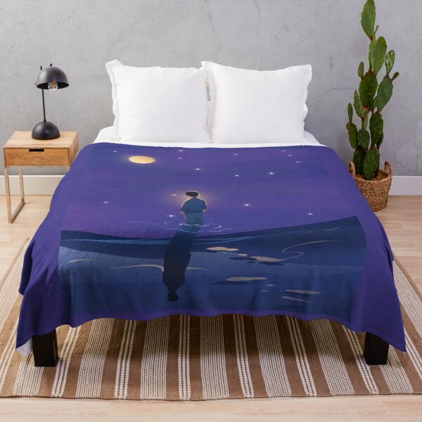 Item preview, Vintage Anime Boy Under Moonlit Starry Sky Fine Landscape designed and sold by Rehnair.
