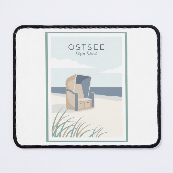 Item preview, Ostsee Rügen Island - Minimalist Strandkorb Beach Poster designed and sold by Digital Dreams Arts.