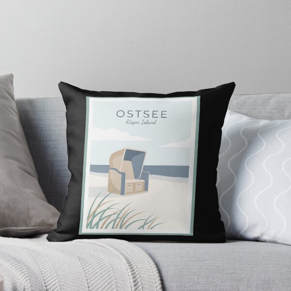 Item preview, Ostsee Rügen Island - Minimalist Strandkorb Beach Poster designed and sold by Digital Dreams Arts.