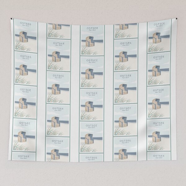 Item preview, Ostsee Rügen Island - Minimalist Strandkorb Beach Poster designed and sold by Digital Dreams Arts.