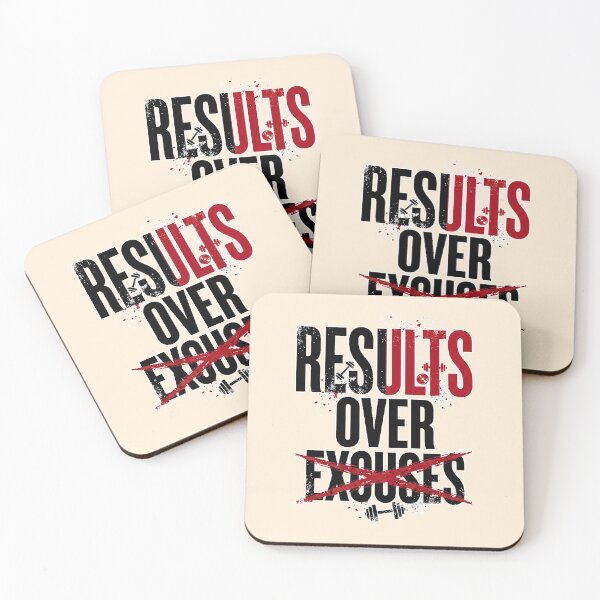 Item preview, Results Over Excuses Gym Fitness Typography designed and sold by EvergreenPark - Tee Studio.