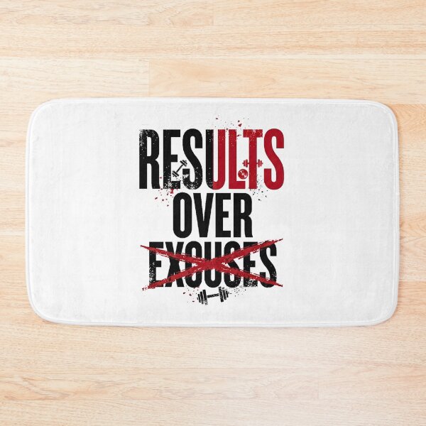 Item preview, Results Over Excuses Gym Fitness Typography designed and sold by EvergreenPark - Tee Studio.