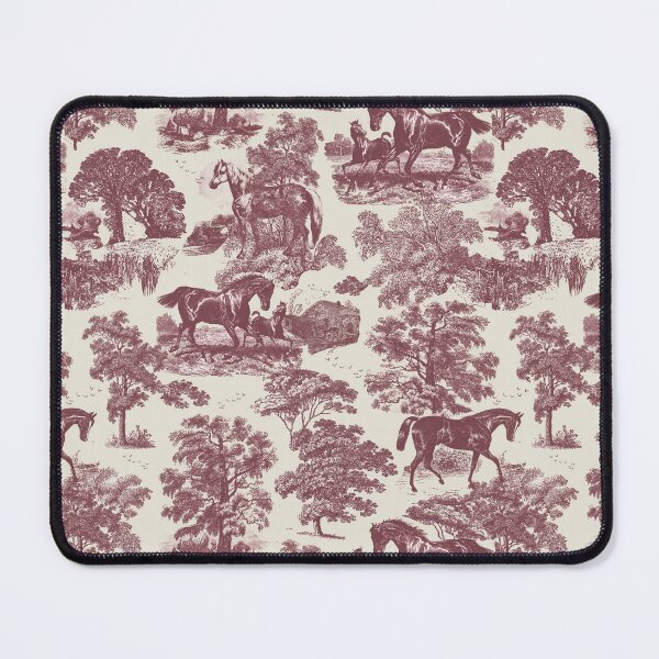 Item preview, Elegant Vintage Burgundy Horse Toile Pattern on Beige designed and sold by tanjica.