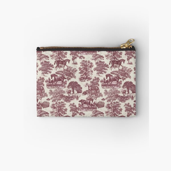 Item preview, Elegant Vintage Burgundy Horse Toile Pattern on Beige designed and sold by tanjica.