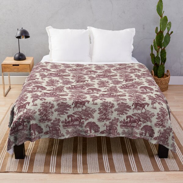 Item preview, Elegant Vintage Burgundy Horse Toile Pattern on Beige designed and sold by tanjica.