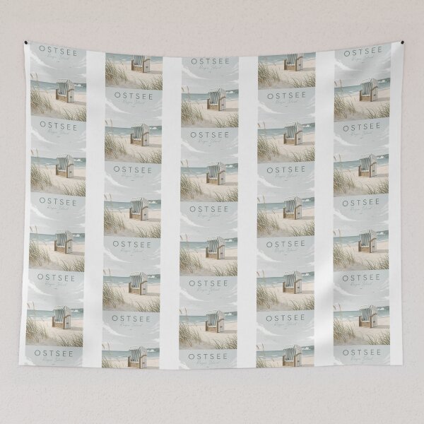 Item preview, Rügen Ostsee Strandkorb Coastal Boho Beach Chair Art designed and sold by Digital Dreams Arts.