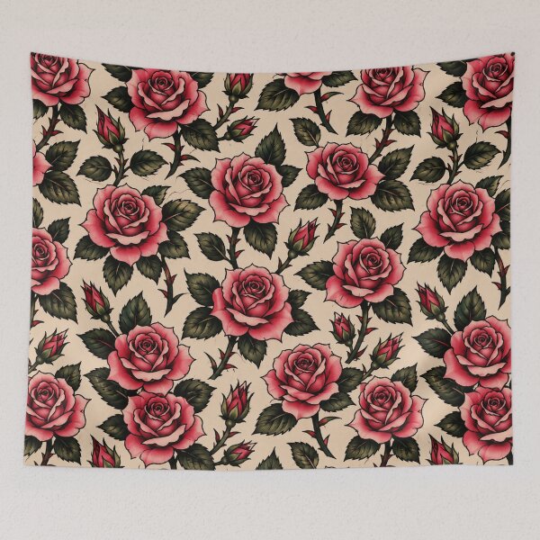 Item preview, Traditional Rose Flash – Vintage Tattoo Pattern designed and sold by ITSimagination.