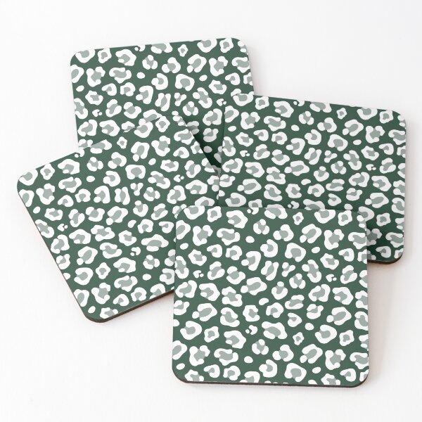 Item preview, Forest Green and White leopard print designed and sold by pattern-archive.