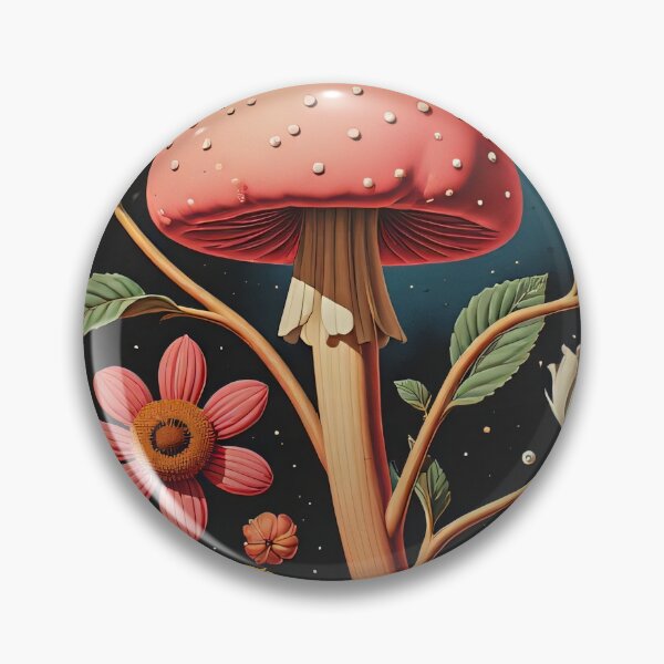 Item preview, Magic mushroom and flowers in the Starlight Forest designed and sold by Mianku | Für das Leben.