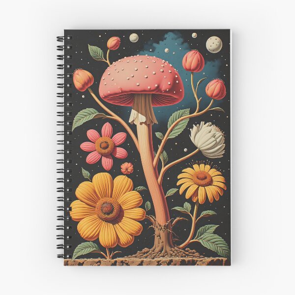 Item preview, Magic mushroom and flowers in the Starlight Forest designed and sold by Mianku | Für das Leben.