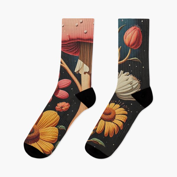 Item preview, Magic mushroom and flowers in the Starlight Forest designed and sold by Mianku | Für das Leben.