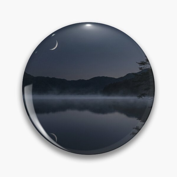 Item preview, Crescent Moon Over Still Lake | Japanese Wabi-Sabi Art | Zen Sky Minimalist Print designed and sold by KUZU-NOHA.