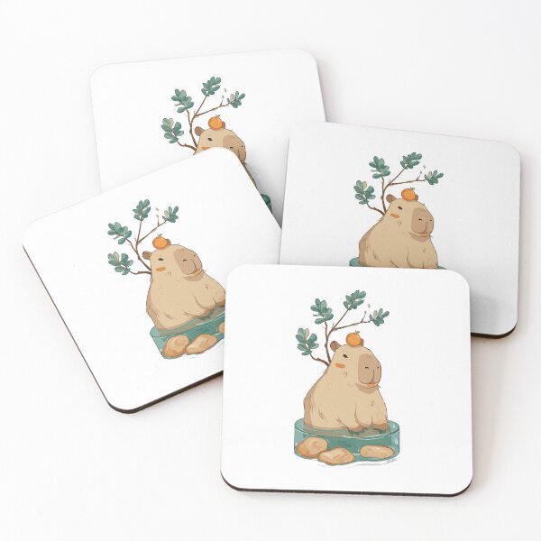 Item preview, Chill Capybara Hot Spring Orange Sticker designed and sold by fact-stick.