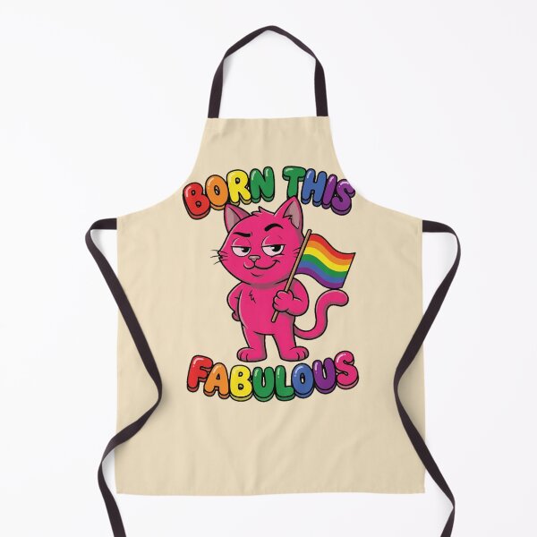 Item preview, Born This Fabulous Pink Cat Rainbow Flag Pride Graphic — Funny LGBT Pride Confidence designed and sold by SkTee2k.