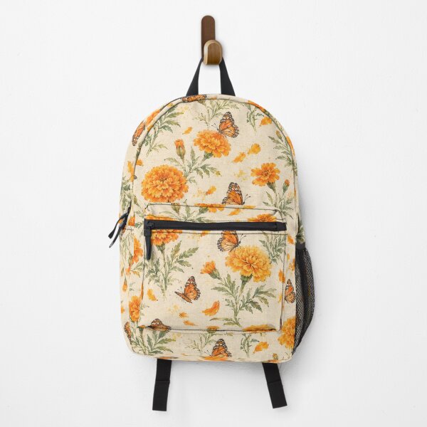 Item preview, Marigolds and Monarch Butterflies Seamless Pattern designed and sold by Siam Soul Studio.