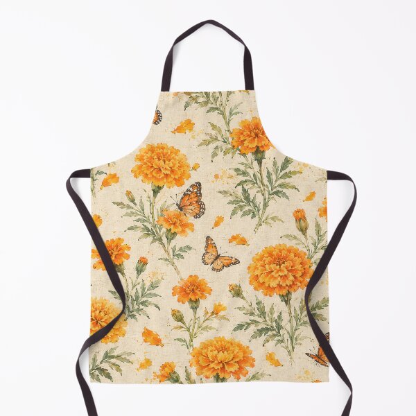 Item preview, Marigolds and Monarch Butterflies Seamless Pattern designed and sold by Siam Soul Studio.
