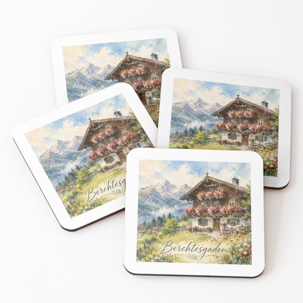 Item preview, Berchtesgaden Bavaria - Alpine Chalet Watercolor Landscape designed and sold by Digital Dreams Arts.