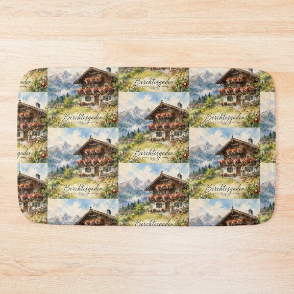Item preview, Berchtesgaden Bavaria - Alpine Chalet Watercolor Landscape designed and sold by Digital Dreams Arts.