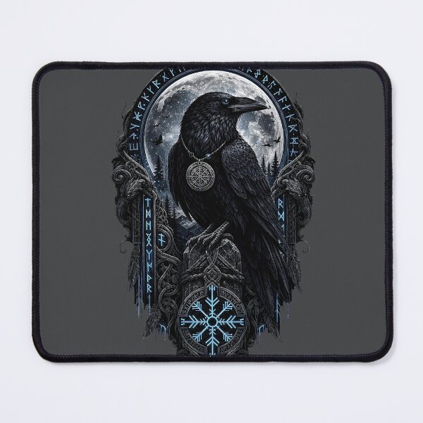 Item preview, Viking Raven and Runes - Helm of Awe Full Moon Design designed and sold by Ikbel Studio.