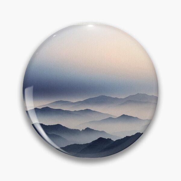 Item preview, Mountain Silhouettes at Dawn | Japanese Wabi-Sabi Art | Zen Landscape Minimalist Print designed and sold by KUZU-NOHA.