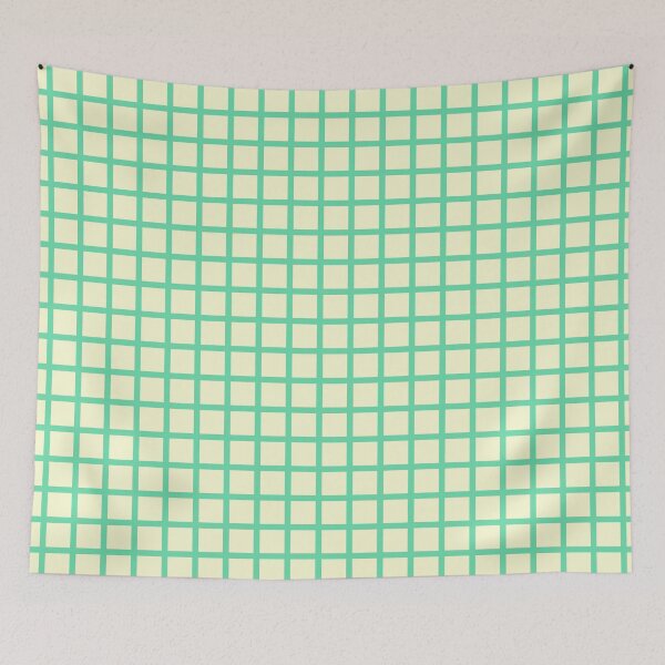 Item preview, Lİght goldenrod & medium aquamarine grid designed and sold by Mint + Midnight.