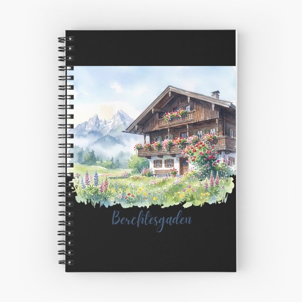 Item preview, Berchtesgaden Bavarian Chalet Watercolor Spring Alps Landscape designed and sold by Digital Dreams Arts.