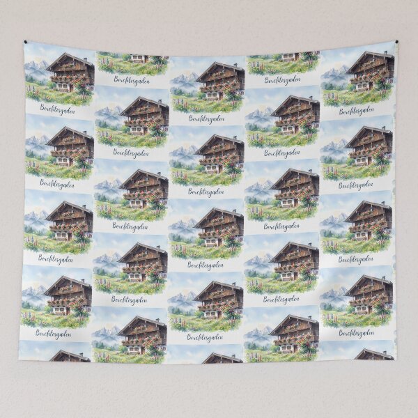 Item preview, Berchtesgaden Bavarian Chalet Watercolor Spring Alps Landscape designed and sold by Digital Dreams Arts.