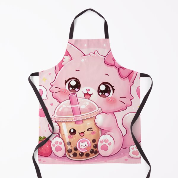 Item preview, Pink Kawaii Cat with Bubble Tea designed and sold by PixelMood Stickers.