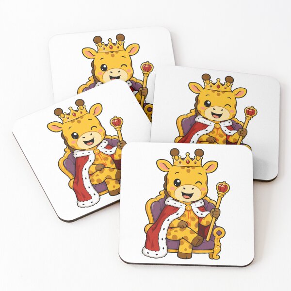 Item preview, Cute Giraffe King Cartoon – Royal Animal Character designed and sold by Krincydigitalart.