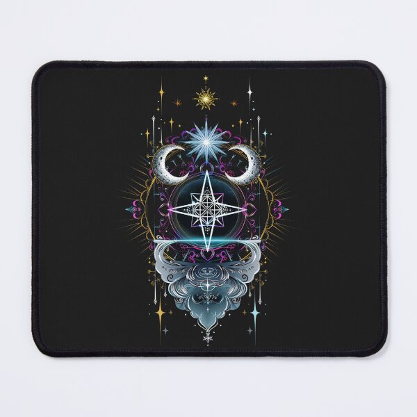 Item preview, Tarot Mandala - The Moon & Star Abstract Mystic designed and sold by RetroWaveArtCo.