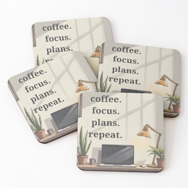 Item preview, Coffee Focus Plans Repeat Cozy Workspace designed and sold by Everjoy Studios.