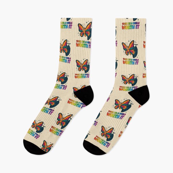 Item preview, Took Me A While Worth It Butterfly Pride Graphic — LGBT Coming Out Journey Humor  designed and sold by SkTee2k.