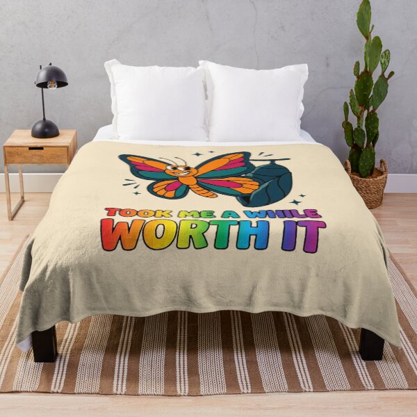 Item preview, Took Me A While Worth It Butterfly Pride Graphic — LGBT Coming Out Journey Humor designed and sold by SkTee2k.