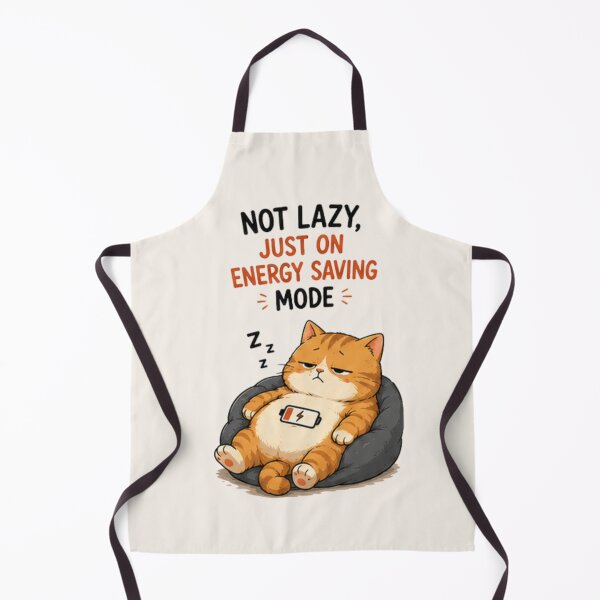 Item preview, Funny Orange Cat Quote – Not Lazy Just on Energy Saving Mode designed and sold by Siti Hoiriyah.
