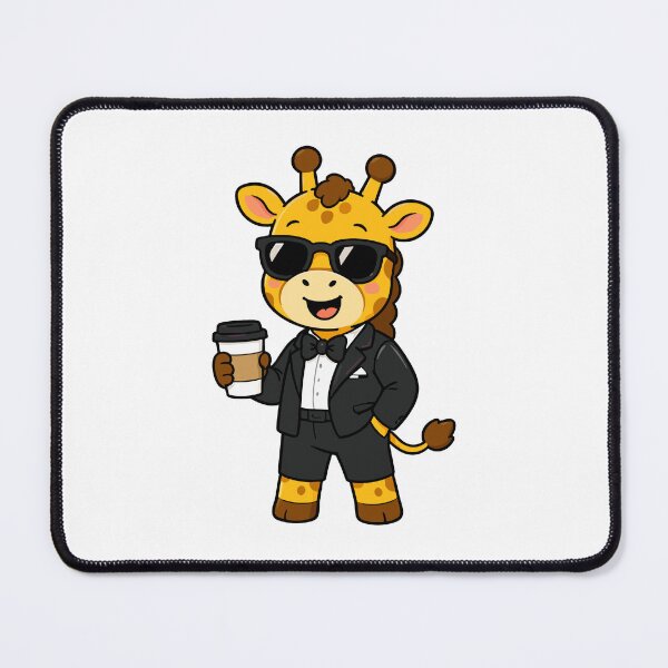 Item preview, Cool Business Giraffe Cartoon – Coffee Lover Animal Character designed and sold by Krincydigitalart.