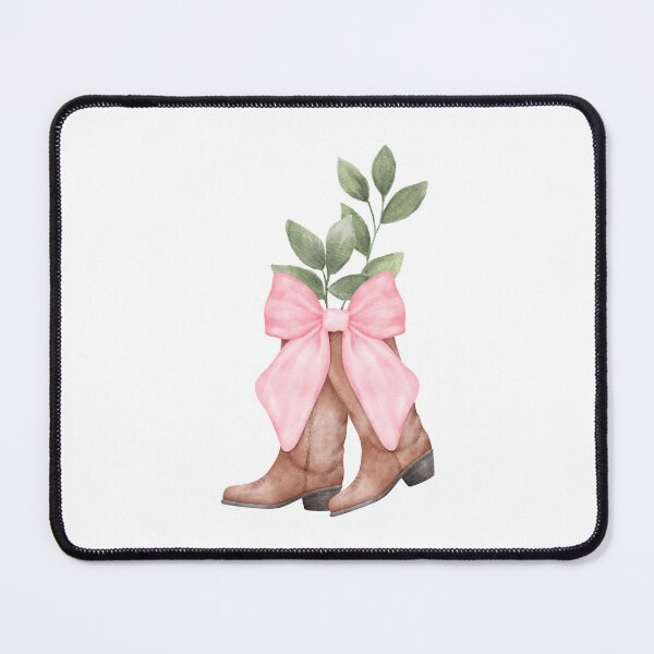 Item preview, Brown boots with pink bow and greenery designed and sold by CowgirlJess.