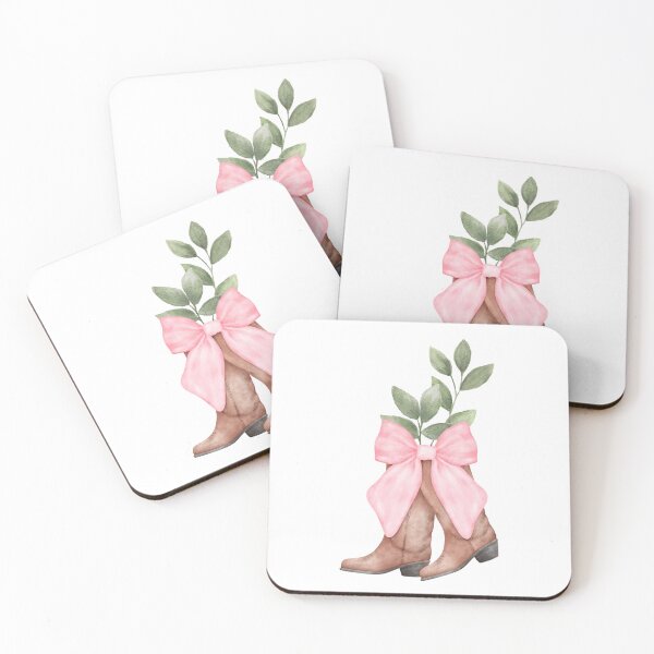 Item preview, Brown boots with pink bow and greenery designed and sold by CowgirlJess.
