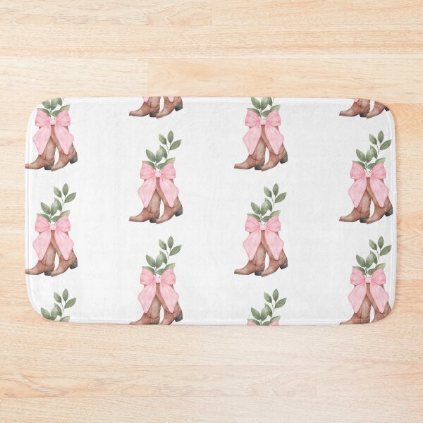 Artikelvorschau, Braune Stiefel mit rosa Schleife und Grünzeug entworfen und verkauft von CowgirlJess.