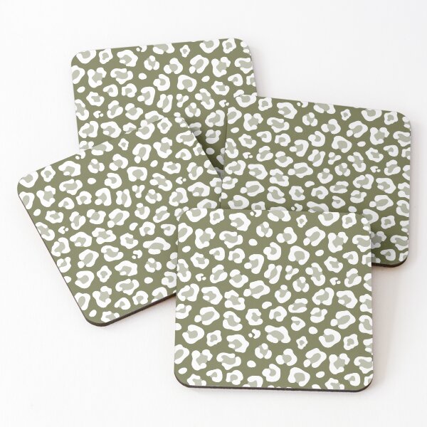 Item preview, Olive and White leopard print designed and sold by pattern-archive.