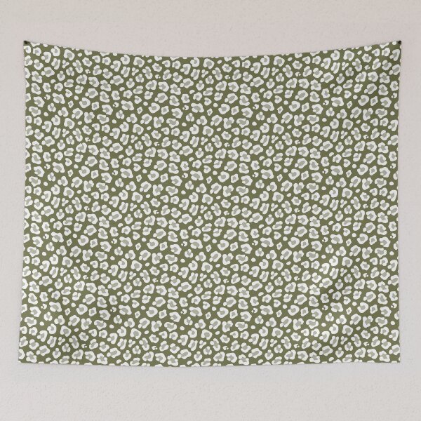 Item preview, Olive and White leopard print designed and sold by pattern-archive.