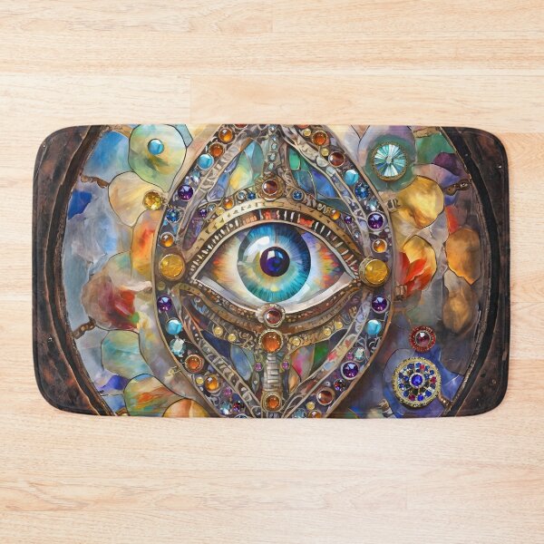 Item preview, Colorful Third Eye on Stained Glass and Bronze designed and sold by Lee Hiller Designs.