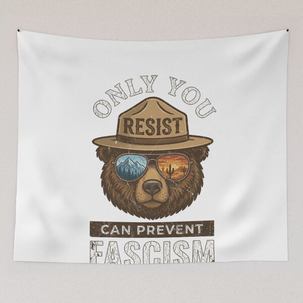 Item preview, Only You Can Prevent Fascism Resist Political Activist Patriot Freedom bear resist designed and sold by JonesFlora2025.